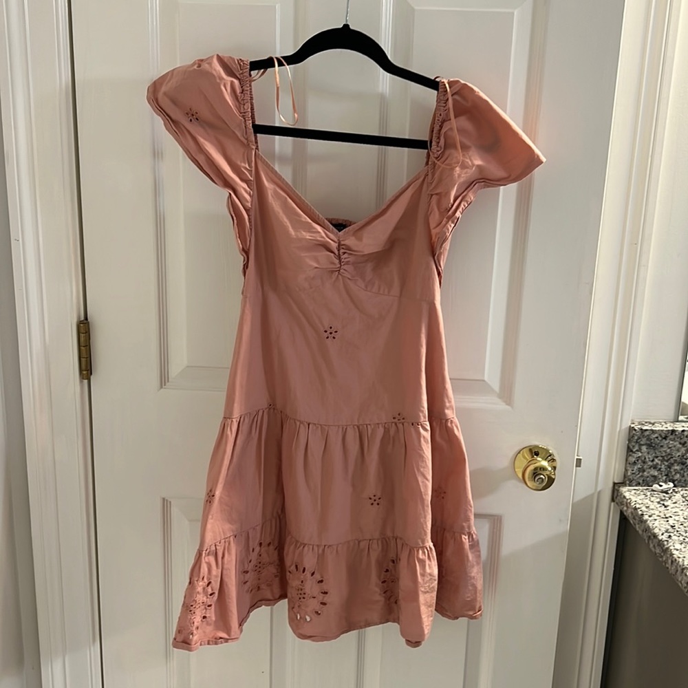 Zara pink eyelet dress, size medium, like new